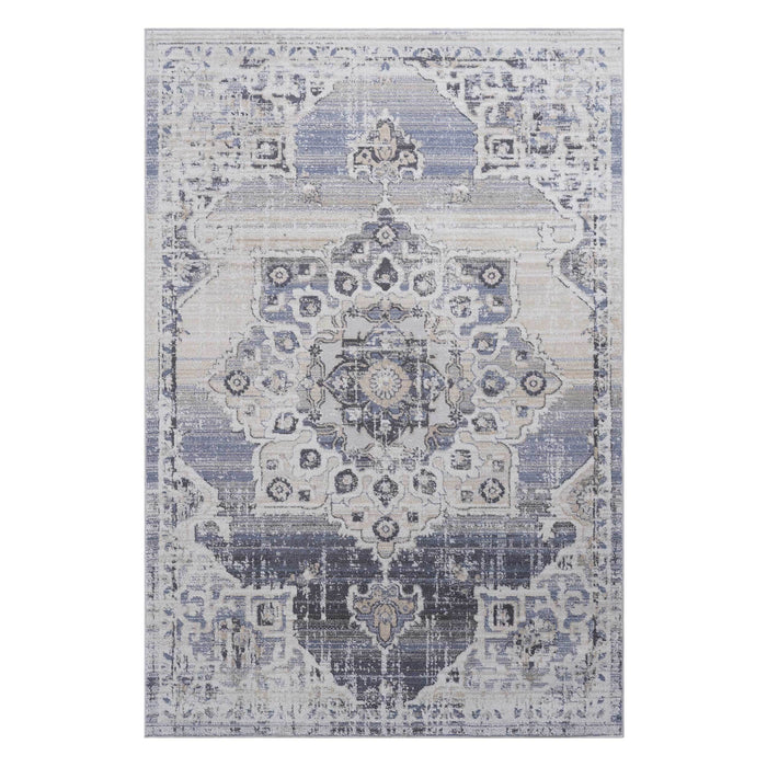 8X10 Cream/Blue /Medallion Non-Shedding Living Room Bedroom Dining Home Office Stylish and Stain Resistant Area Rug