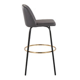 Toriano - Contemporary Fixed Height, Barstool With Swivel & Round Footrest (Set of 2)