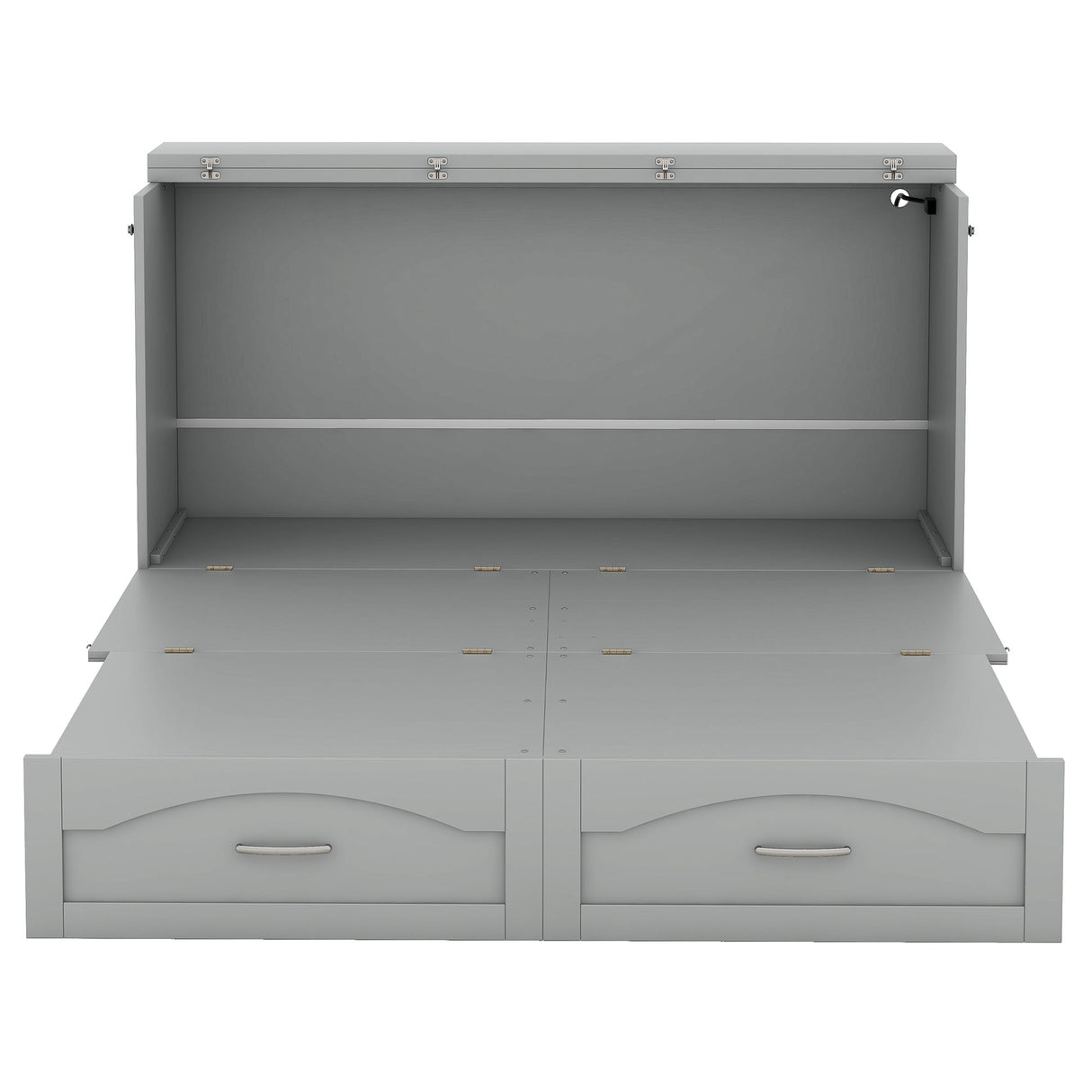 Murphy Wall Bed With Drawer And A Set Of Sockets & USB Ports, Pulley Structure Design