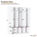 Farmhouse Hall Tree With 4 Hidden Hanging Hooks And 8 Doors