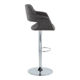 Vintage Flair - Mid Century Modern Adjustable Barstool With Oval Footrest (Set of 2)