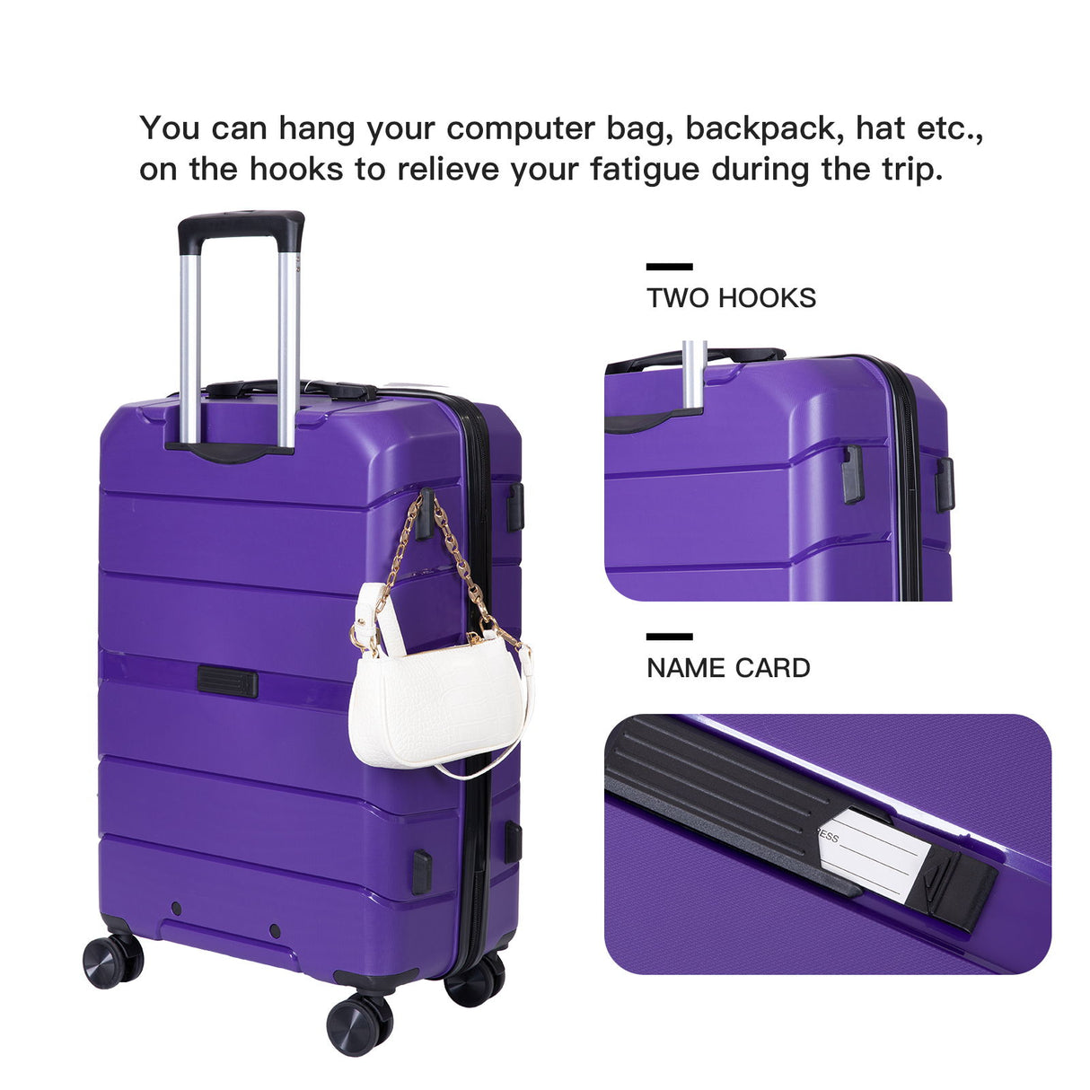 Hardshell Suitcase Spinner Wheels Lightweight Durable Suitcase With Tsa Lock, 3 Piece Set