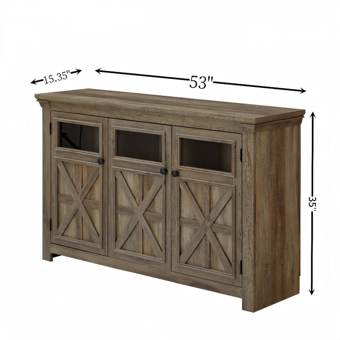 3 Doors Cabinet Large Buffet Sideboard Cabinet, Bar Wine Cabinet for Entryway Living Room Buffet Cabinet Table Coffee Bar Wine Bar Large Storage Space Cabinet for Dining Room Gray Wash