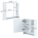 Bathroom Mirror Medicine Cabinet Wall Mounted With Shelves