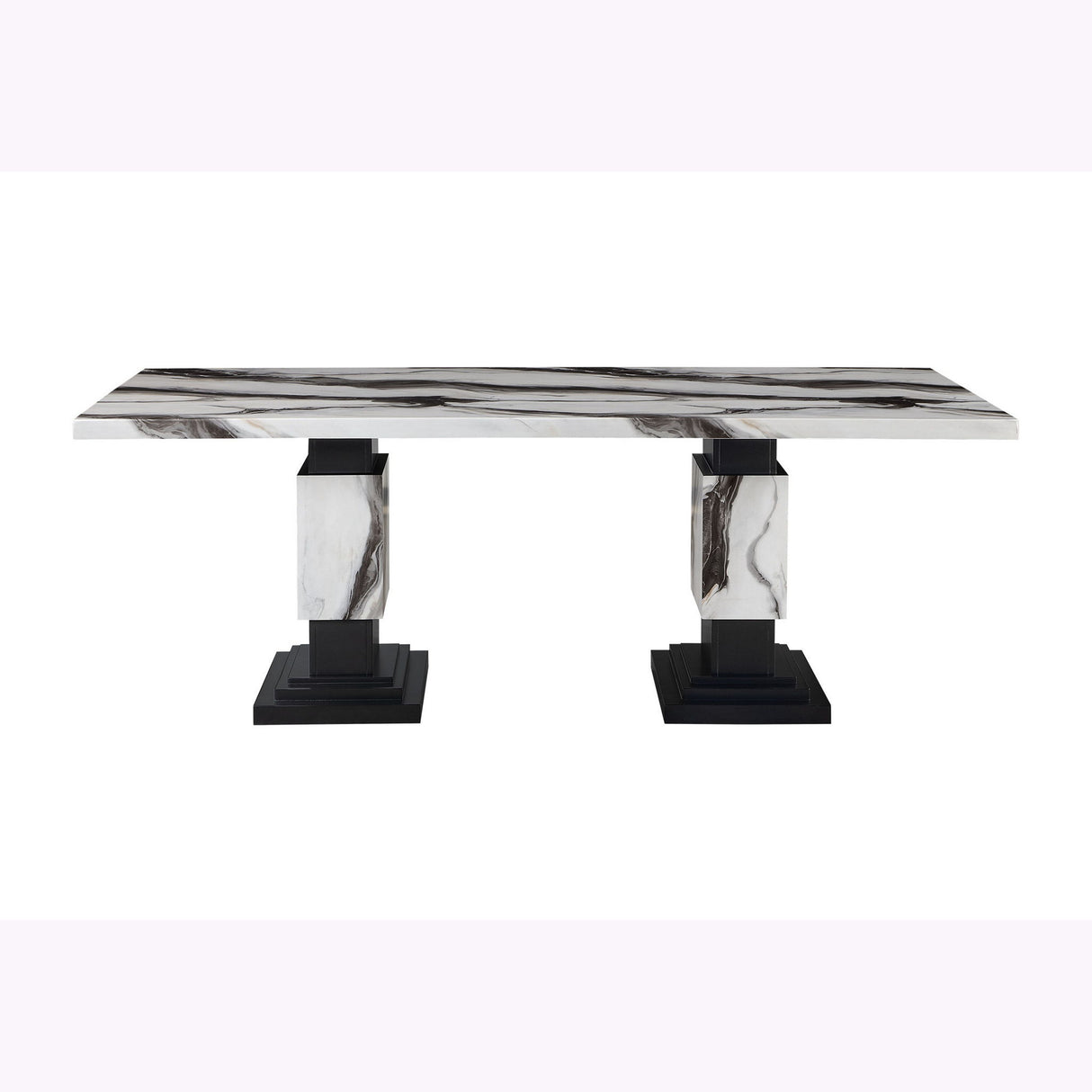Stacey - Dining Table Set - Black / White