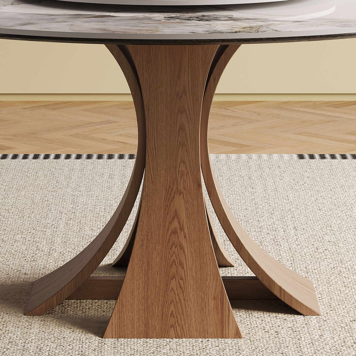 Dining Table With 35" Turntable, Seats 6 - 8 - White