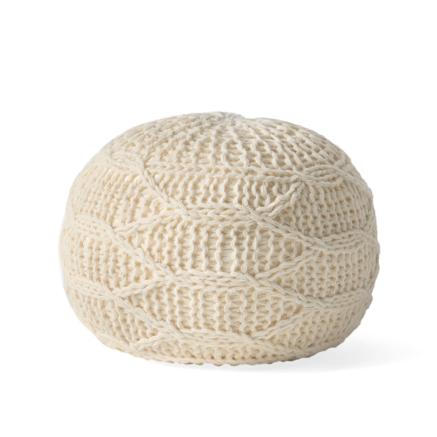 Malibu Knitted Wool 20 x 20 Round Pouf