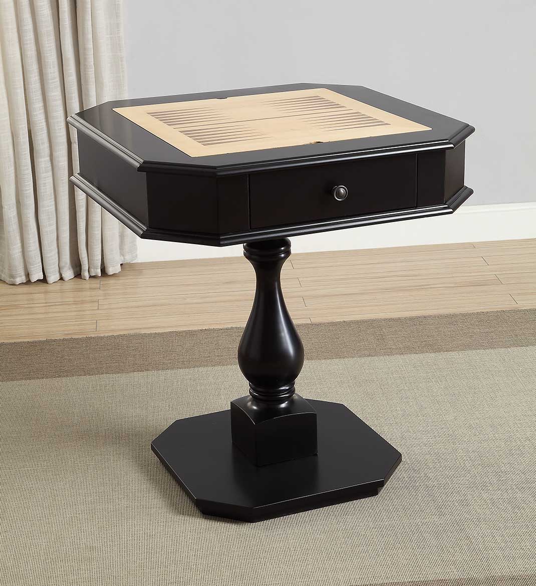 Bishop - Reversible Chess Checker Game Table With Game Tray (Chess Fingures Not Included)