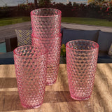 Leading Ware Diamond Cut Acrylic Drinking Glasses (Set of 4)