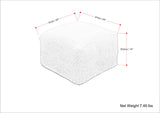 Chantal - Square Pouf - Ivory