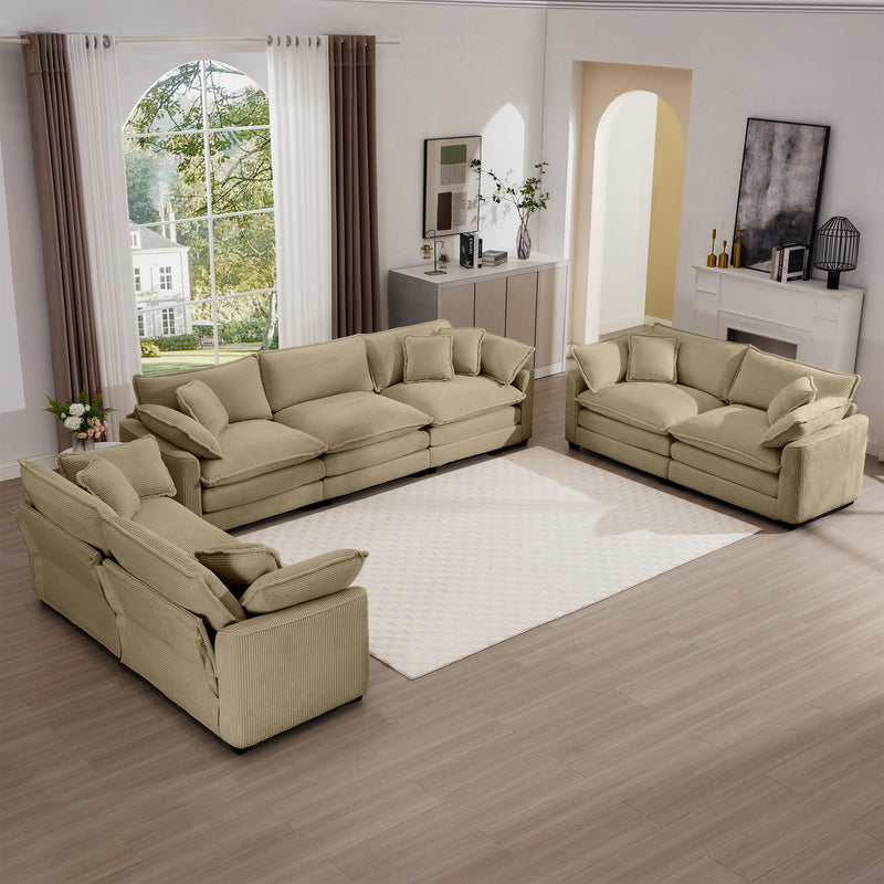 Elegant Oversized Sectional Sofa Set With Deep Seats And Flexible Layout