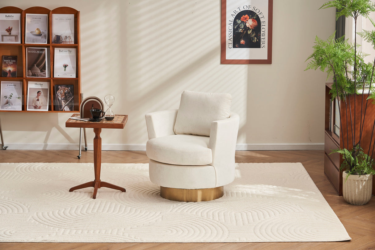 Teddy Swivel Barrel Chair For Bedroom Comfy With Base