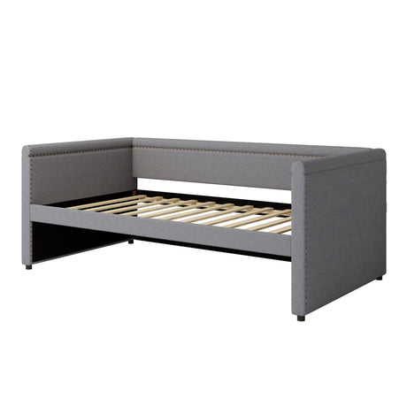 Modern Style Upholstered Daybed With Trundle For Guest Room, Small Bedroom
