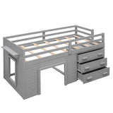 Loft Bed With Cabinet And Shelf