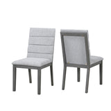 Tufted Upholstery Modern Dining Chairs (Set of 2) Sleek Comfort With Rubber Wood Frame - Gray / Oak