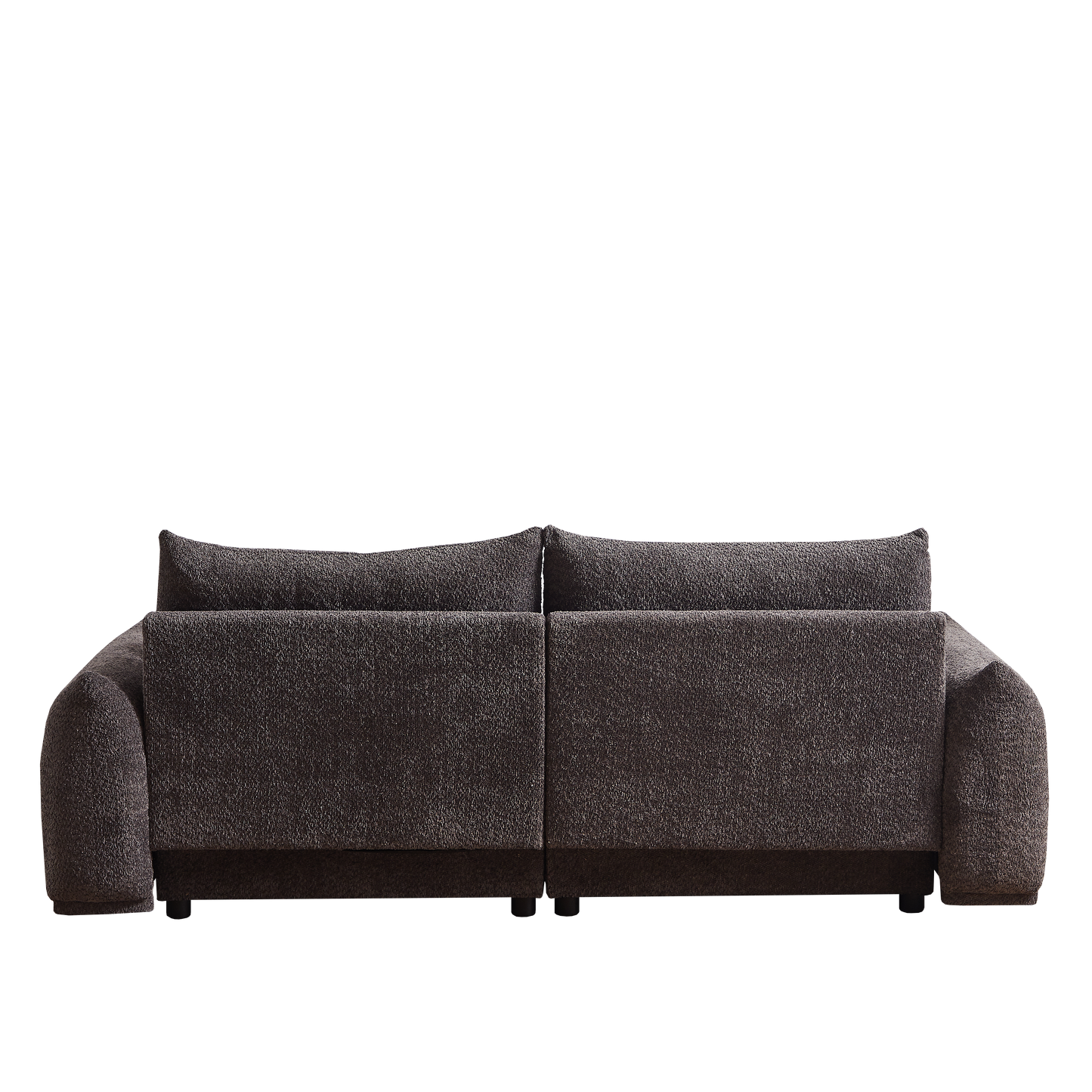 Lamb's wool 2-seater cushion sofa 90'' comfortable sofa for living room Bedroom and other casual spaces Lamb's wool sofa with 2 cushions and 2 ball pillows. (gray)two sets