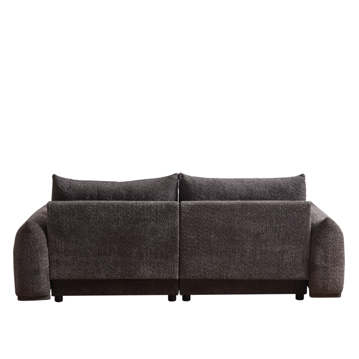 Lamb's wool 2-seater cushion sofa 90'' comfortable sofa for living room Bedroom and other casual spaces Lamb's wool sofa with 2 cushions and 2 ball pillows. (gray)two sets