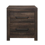 Monica - Nightstand With Spacious Drawers Bar Handles - Dark Oak