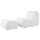 Curved Lounge Chair With Ottoman And High Resilience Foam