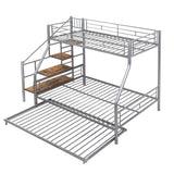 Metal Bunk Bed With Trundle And Storage Staircase