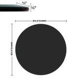 36" Round Tempered Glass Table Top Black Glass Thick Beveled Polished Edge