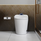 Smart Toilet Bidet Combo With Foot Sensor, LED Display, Heated Seat And Airflow, Ceramic - White