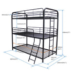 Modern Triple Bunk Bed, Durable Metal Frame