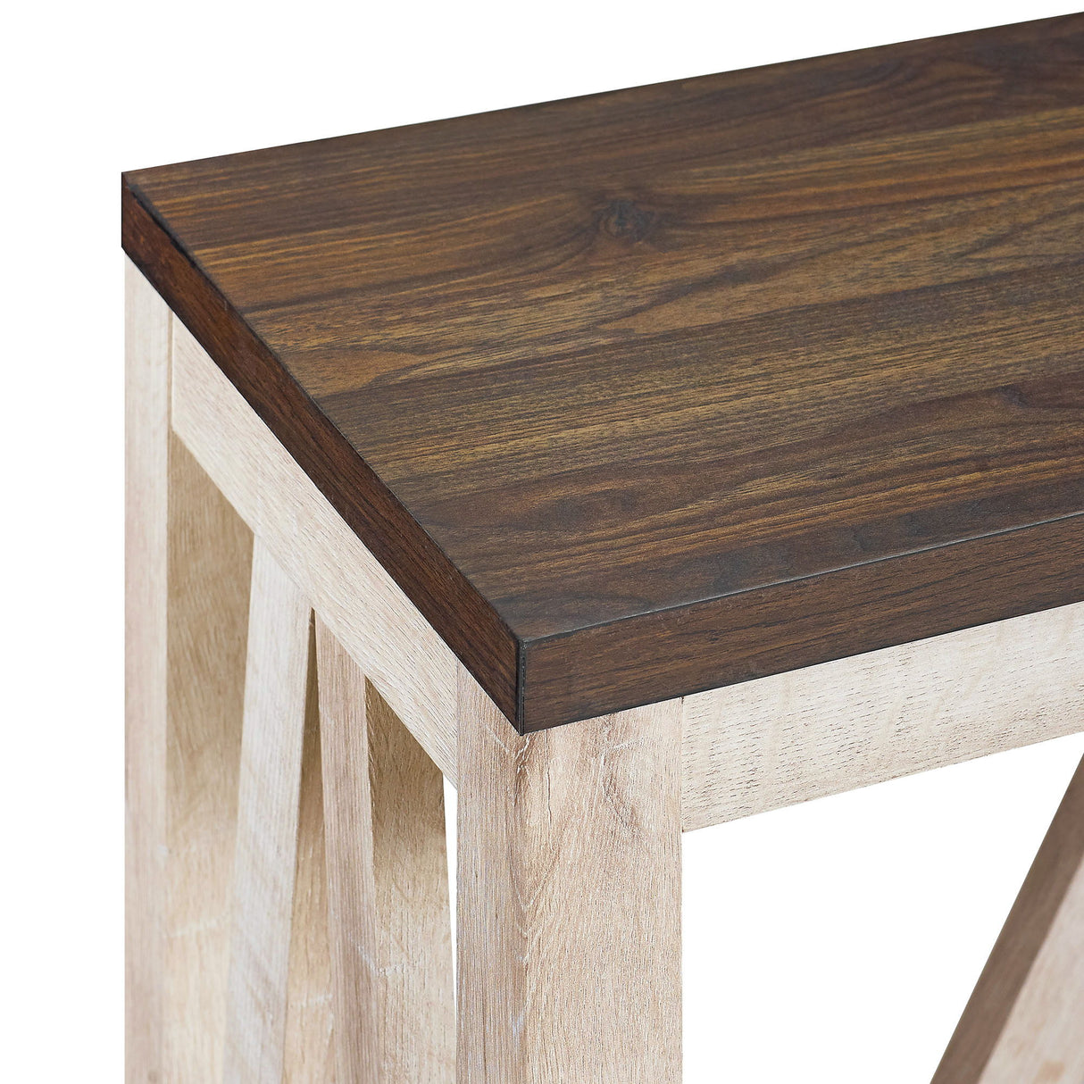 Farmhouse A Frame Entry Table With Lower Shelf