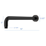 Oil Rubbed Bronze 16" Shower Arm With Flange, Stainless Steel, For Rain Shower Heads - Oil-Rubbed Bronze