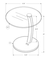 C-Shaped Accent Table Clear Tempered Glass For Living Room