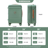 24" Luggage Lightweight Suitcase Tsa Lock USB Port Luggage Wheel