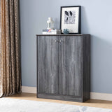 Shoe / Storage Cabinet With Two Doors Five Shelves