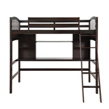 Loft Bed With Storage Shelves, Desk And Ladder