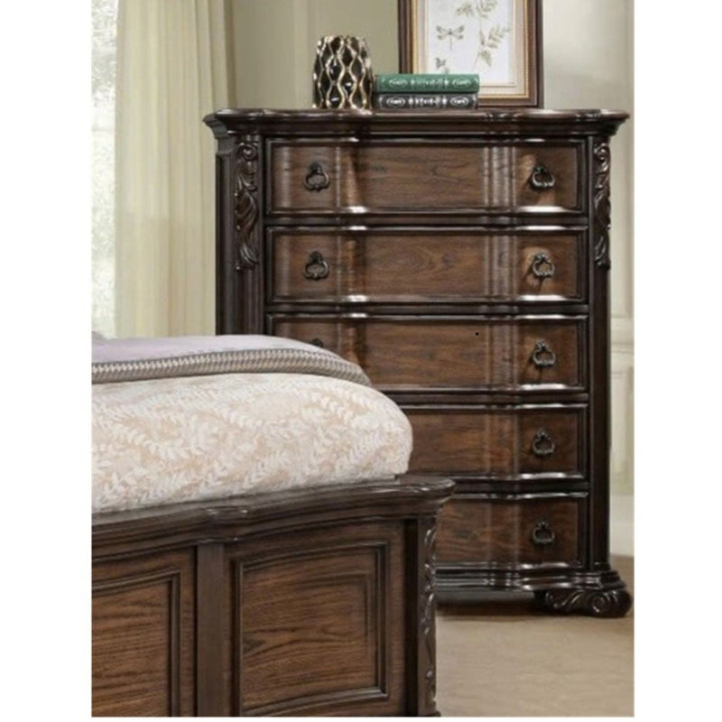 5 Drawer Chest - Brown / Coffee