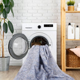 Maval - 8' X 10' Washable Area Rug - Blue / Cream