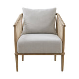 Arm Chair With Open Weave Jute Twine Rope Design - Natural