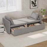 Modern Upholstered Chaise Lounger Daybed With Pillows Small Single Daybed, No Mattress Needed