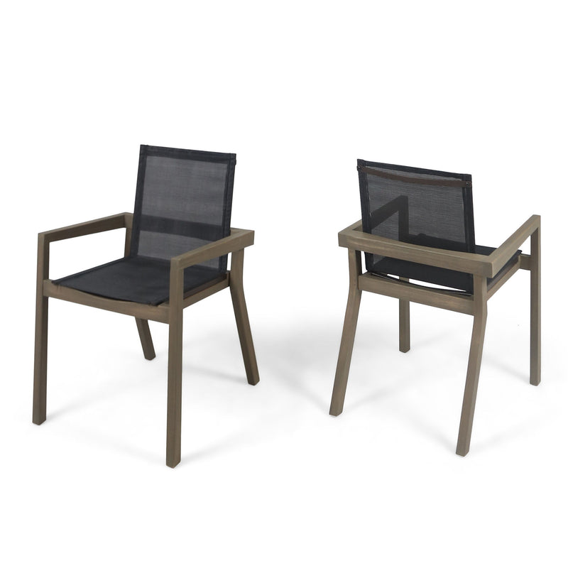 Belfast - Dining Chair With Acacia Wood Frame And Seating (Set of 2)