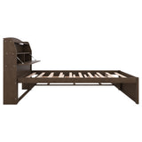 LED Platform Bed With Trundle With Storage Headboard With Drawers