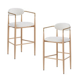 Upholstered Barstools With Back For Kitchen (Set of 2)