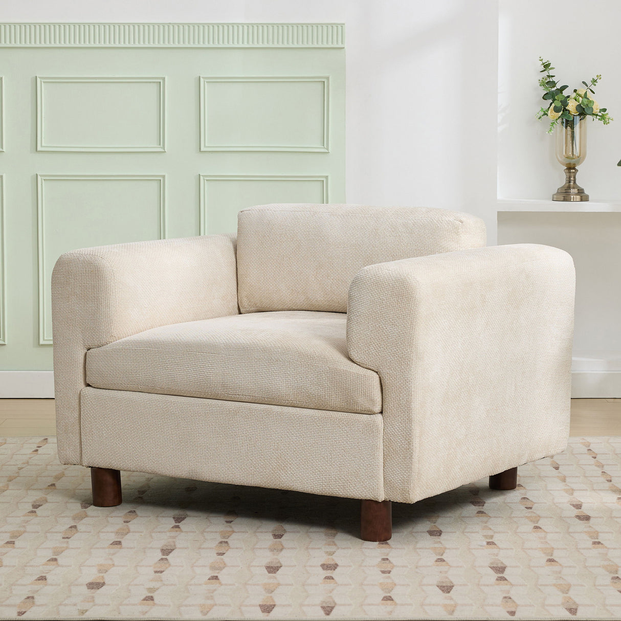 Modern Oversized Armchair Comfy Accent Chair Single Sofa For Living Room