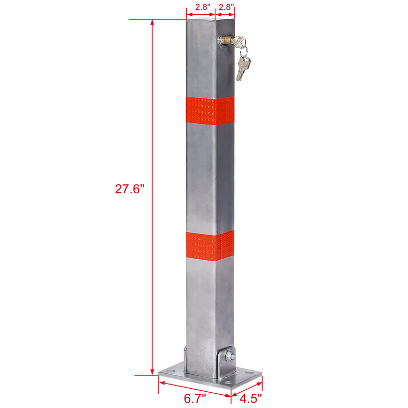 Square Parking Bollard Pole Barrier With Lock For Car Parking Protection And Home Garage Street Decor
