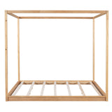 Wood Canopy Platform Bed With Support Legs And Airflow Slats