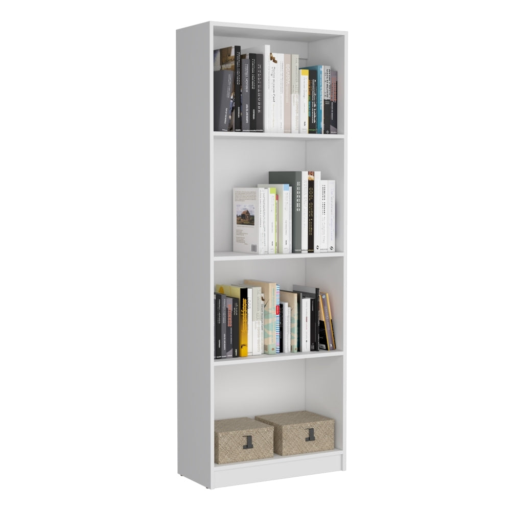 Dupree 4 Piece Home Bookcase set, 91" Wide with 17 Shelves And a Double-Door Cabinet ,  Living Room Set White