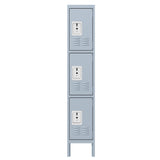 Lockers For Employees With 3 Door Storage Locker Durable For Gym, School, Office - Gray