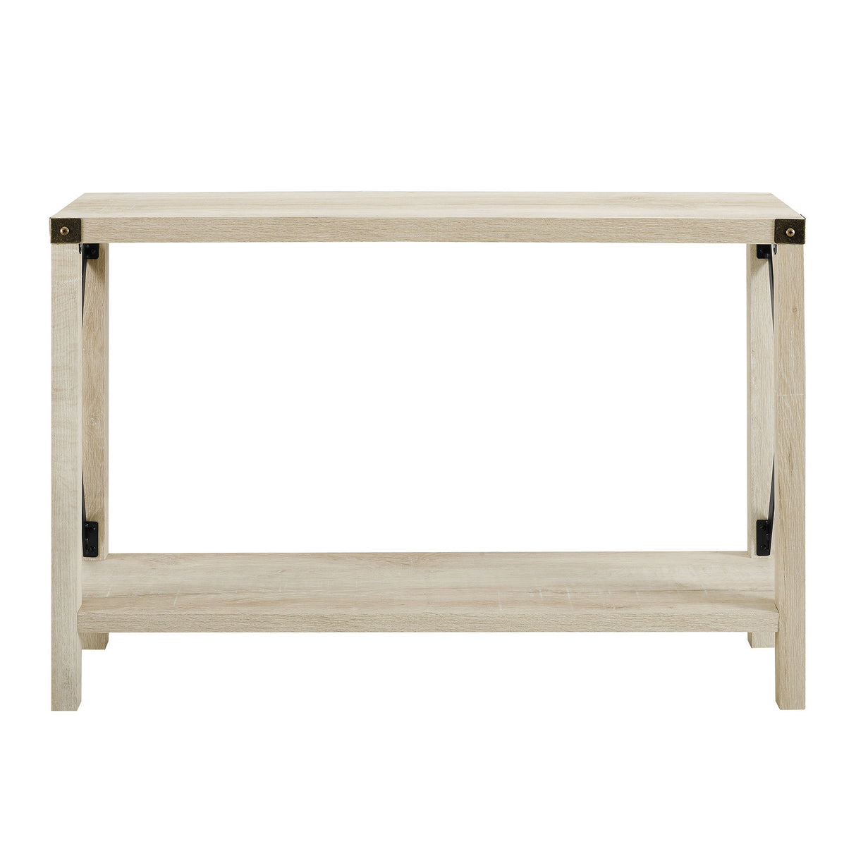Farmhouse Metal X Table With Lower Shelf
