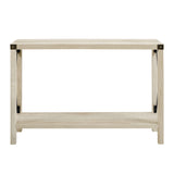 Farmhouse Metal X Table With Lower Shelf