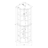 6 Shelf Corner Curio Display Cabinet With Lights, Mirrors And Adjustable Shelves (E26 Light Bulb Not Included)