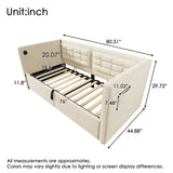 Upholstered Hydraulic Storage Daybed With USB & Type C Charging