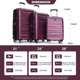 3 Piece Luggage Sets Lightweight & Durable Expandable Suitcase With Two Hooks